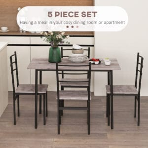 Homcom 5 Piece Dining Table & Chairs Set