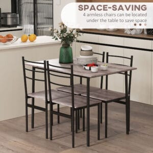 Homcom 5 Piece Dining Table & Chairs Set
