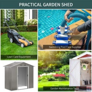 Outsunny Metal Garden Shed 6.5 x 3.5ft
