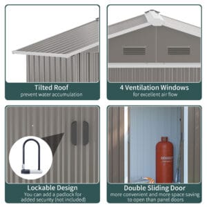 Outsunny Metal Garden Shed 6.5 x 3.5ft