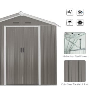 Outsunny Metal Garden Shed 6.5 x 3.5ft