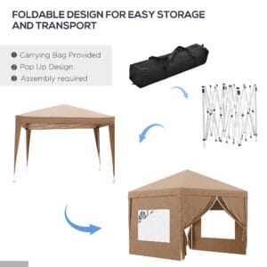 Outsunny Pop Up Gazebo Tent 3 x 3m