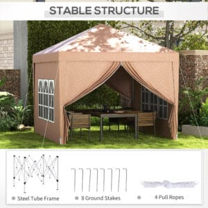Outsunny Pop Up Gazebo Tent 3 x 3m