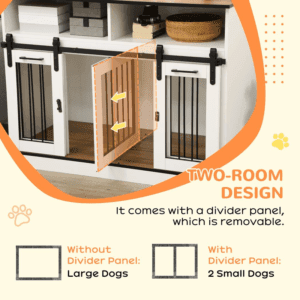 PawHut Dog Crate Furniture White