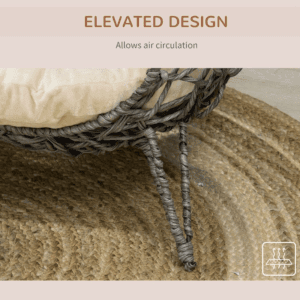 PawHut Rattan Cat Bed Elevated w/ Cushion