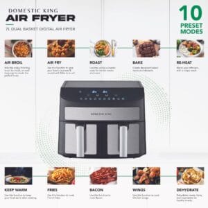 Domestic King Air Fryer 7L 2400W Digital