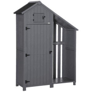 Homcom Wooden Tool Shed w/ 3 Shelves