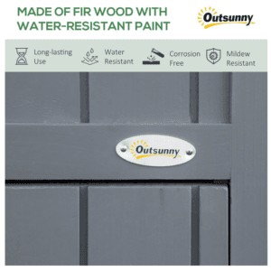 Homcom Wooden Tool Shed w/ 3 Shelves