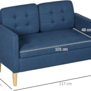 HOMCOM Compact Loveseat Sofa 2 Seater HOMCOM Compact Loveseat Sofa 2 Seater