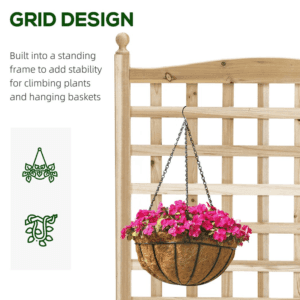 Outsunny Raised Planter w/ Trellis