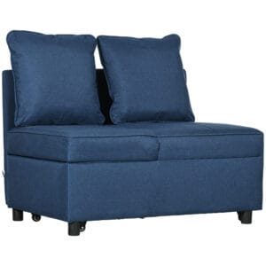 Homcom Sofa Bed Sleeper w/ Pillows Blue