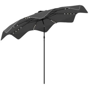Outsunny Parasol w/ LED Lights and Tilt