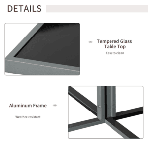 Outsunny Patio Dining Set 9pcs 4 Chairs 4 Ottomans