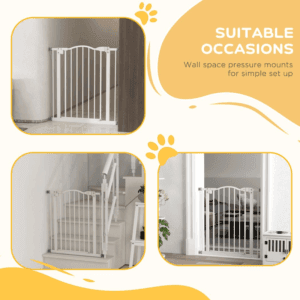 PawHut Pet Safety Barrier w/ Auto-Close