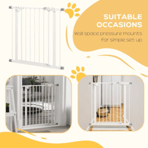 PawHut Safety Gate w/ 1 Extension White