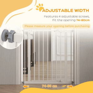 PawHut Safety Gate w/ 1 Extension White
