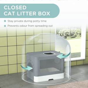 PawHut Cat Litter Tray Enclosed with Lid