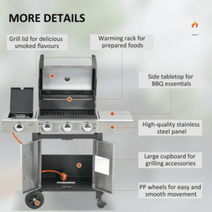 Outsunny Deluxe Gas Barbecue Grill