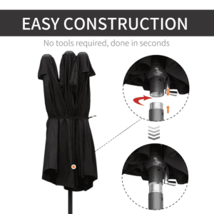 Outsunny Patio Parasol Sun Shade 4.6m