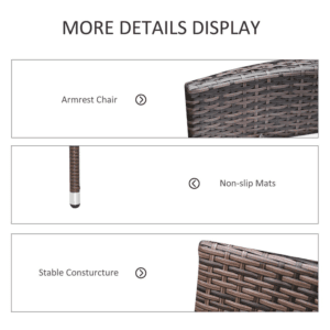 Outsunny 4pc Rattan Wicker Dining Chair Set