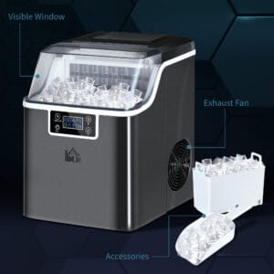 Homcom Ice Maker w/ Adjustable Cube Size