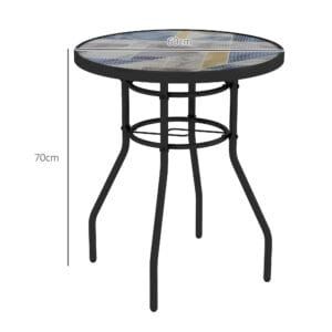 Outsunny Garden Table with Glass