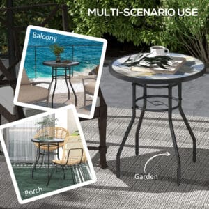 Outsunny Garden Table with Glass