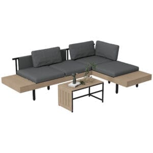 Outsunny Furniture Set Table L-Shaped Sofa