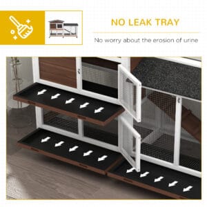 PawHut Wooden Rabbit Hutch Guinea Pig Cage