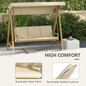 Outsunny 3 Seater Swing Chair w/ Canopy