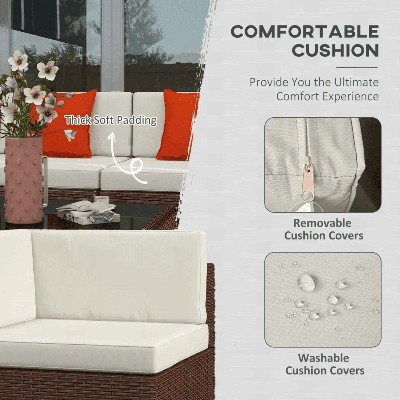 Outsunny 7pc Furniture Set Rattan Outsunny 7pc Furniture Set Rattan