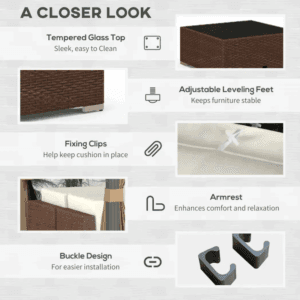 Outsunny 7pc Furniture Set Rattan Outsunny 7pc Furniture Set Rattan