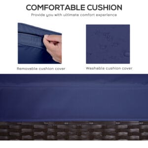 Outsunny Rattan Bistro Set 3pcs Chair Table