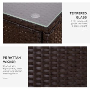 Outsunny Rattan Bistro Set 3pcs Chair Table