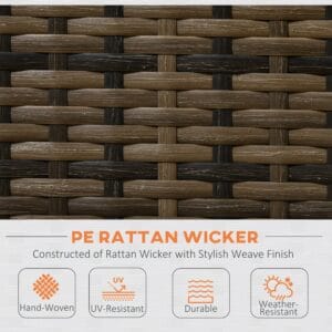 Outsunny 4pc Rattan Garden Sofa Set