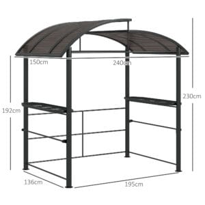 Outsunny BBQ Gazebo w/ 2 Shelves