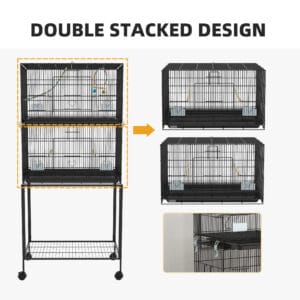 PawHut 2-Tier Bird Cage on Wheels