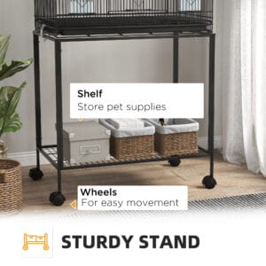 PawHut 2-Tier Bird Cage on Wheels