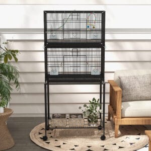 PawHut 2-Tier Bird Cage on Wheels