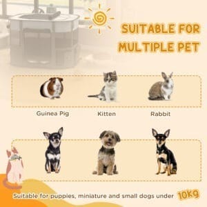 PawHut Dog/Cat Pen Portable Grey