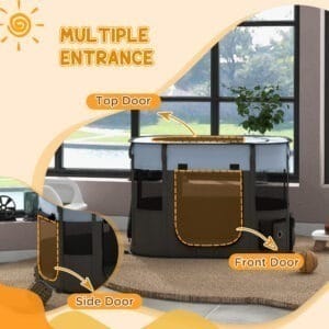 PawHut Dog/Cat Pen Portable Grey