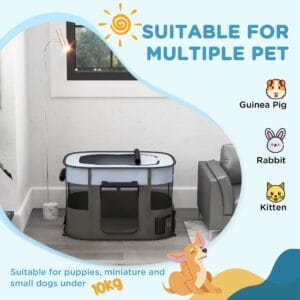 PawHut Dog/Cat Pen Portable Grey