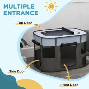 PawHut Dog/Cat Pen Portable Grey