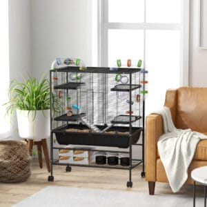 PawHut Large Hamster Cage with Wheels