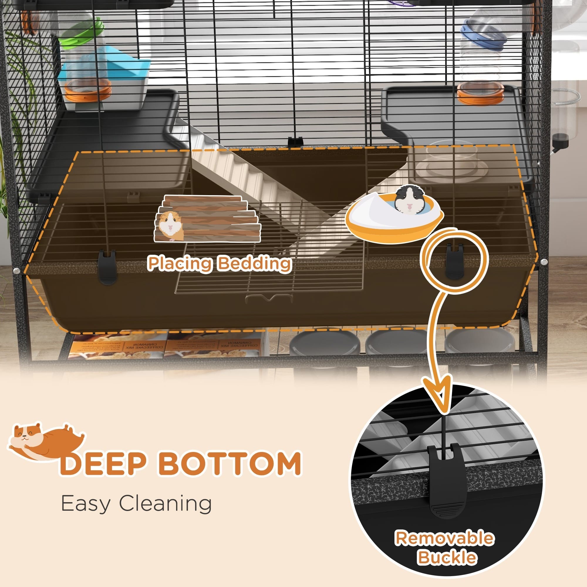 PawHut Large Hamster Cage with Wheels PawHut Large Hamster Cage with Wheels