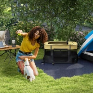 PawHut Portable Dog/Cat Pen Yellow