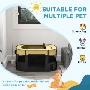 PawHut Portable Dog/Cat Pen Yellow