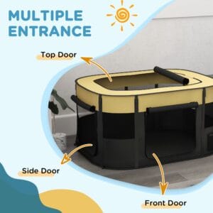 PawHut Portable Dog/Cat Pen Yellow