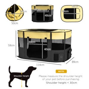 PawHut Portable Dog/Cat Pen Yellow