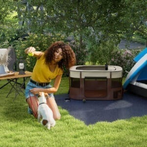 PawHut Dog/Cat Pen Portable Brown